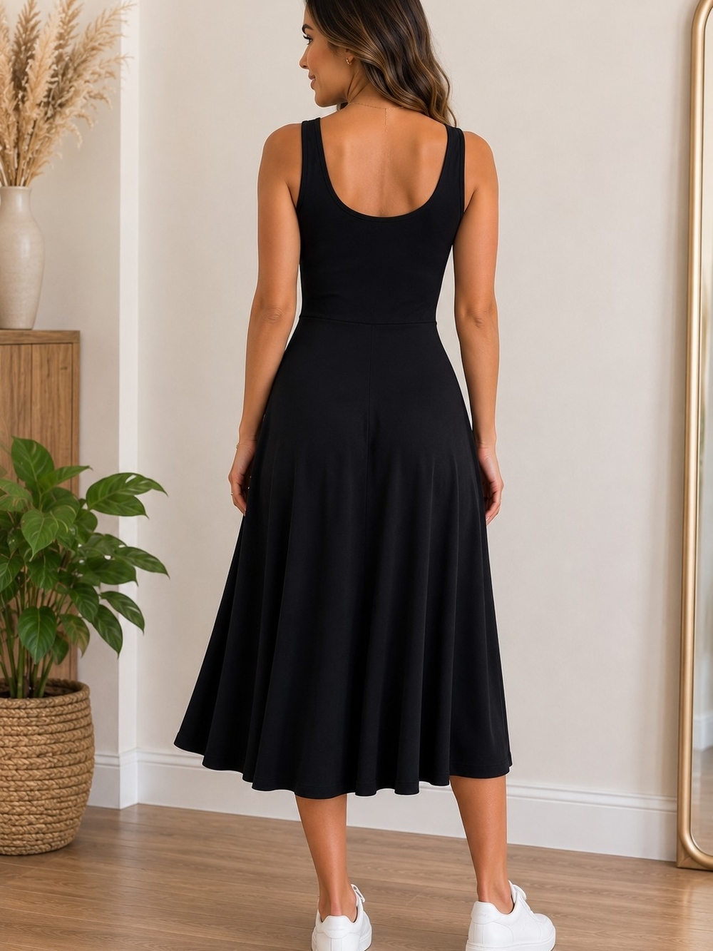 Olivia Rae Black Sleeveless Midi Tank Dress - Picture 2 of 2